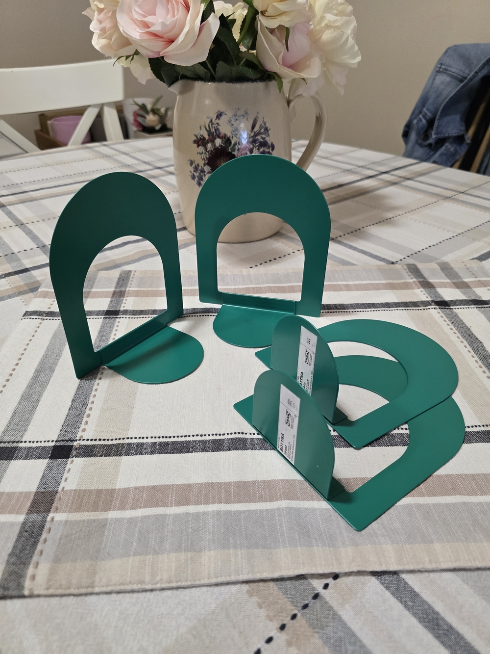 Vintage IKEA Green Bookends - Set of 4